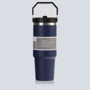 20oz 30oz Travel Grip Handle <b>Car</b> <b>Mug</b> Vacuum Insulated Stainless Tumbler Lid Straw Non-Slip Bottom - Product Image 5