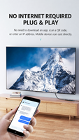 Présentateur HDMI USB sans fil 1080P 60Hz 15m pour iOS Android Windows avec fonction de mise en miroir de l'écran du téléphone/tablette sur l'ordinateur portable