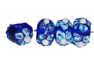 Perles de verre rondes à motif floral, options de couleurs personnalisées pour la fabrication de bijoux, boîte en cristal de lampwork - Product Image 1