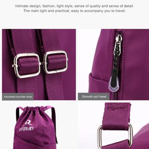 Sac à dos unisexe léger en nylon de luxe avec cordon de serrage, personnalisable avec logo d'entreprise, idéal pour le fitness et les activités de plein air - Product Image 3