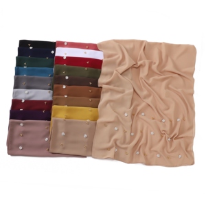 <span class=keywords><strong>Elegante</strong></span> e lussuoso accessorio senza tempo per il Comfort in Chiffon scialle in tessuto con perla sciarpa Hijab musulmana - Product Image 2