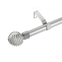 Embouts de tringle à rideau en métal torsadé personnalisés, style Art Déco, antirouille, noirs, pour tringles à rideaux extensibles à tension, ensemble complet