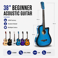38 Inch Beginner Acoustic Guitar OEM Factory Student Guitar With Truss Rod Wholesale Classical Cutaway Guitar