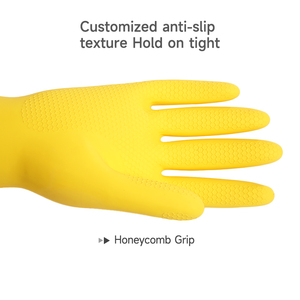 Gants en nid d'abeille de nettoyage ménager en <span class=keywords><strong>latex</strong></span> naturel Gants en <span class=keywords><strong>latex</strong></span> flexibles haute élasticité de cuisine de qualité supérieure - Product Image 4