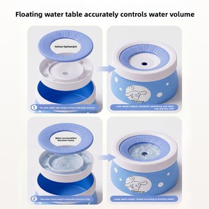 Bol à eau automatique flottant PP <span class=keywords><strong>pour</strong></span> chiens et chats, garde la muselière sèche, motif à pois, grande capacité |   Personnalisé - Product Image 3