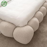 Cadre de lit Queen style pin, mobilier de maison minimaliste antique, en MDF durable, base de lit King/Queen en frêne