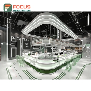 Vitrina de exhibición de café tipo boutique con diseño de estantería abierta, área de exhibición de botellas de sirope, vitrina para roastery - Product Image 5