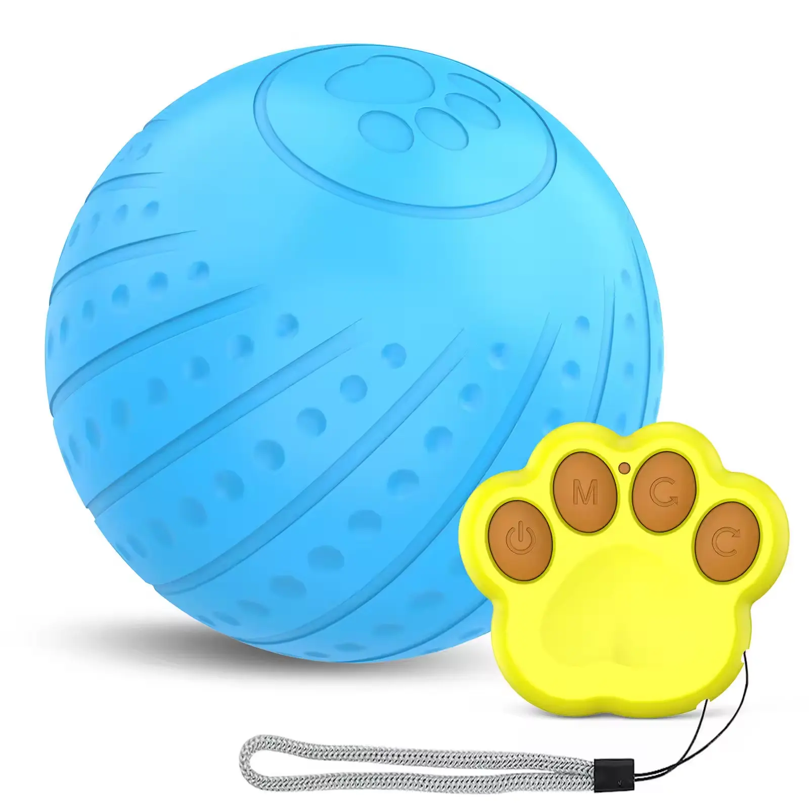 New Pet Play Automatic Rolling Ball Electric LED Glow Smart Rotating Ball Toys Remote Control USB Charging Dog Toy
