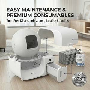 Caja de Arena Inteligente 3 en 1 para Gatos con Autolimpieza Automática, 60L, Control de Olores, Fácil de Limpiar, Material PP+ABS, OEM - Product Image 6