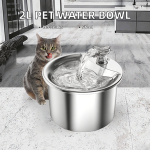 Auslaufsicherer Wasserbrunnen 2L Edelstahl Automatischer Einstellbarer Katzenwasserspender Umweltfreundlich - Product Image 4