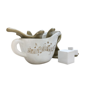 Sculpture de tasse à café musicale créative Libit, décoration artistique de forme irrégulière, modèle décoratif pour salon - Product Image 5