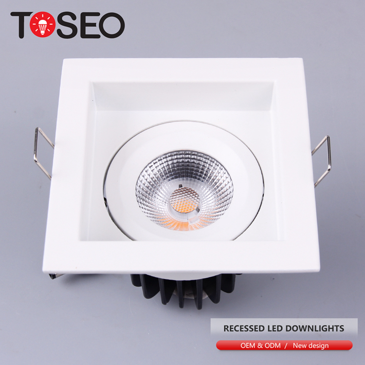 White Anti Glare LED Ceiling Spotlights / Square Recessed LED Downlights