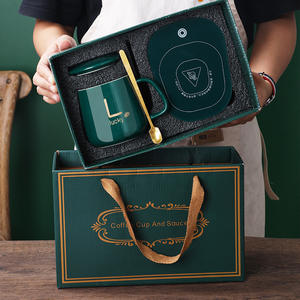 自動オン重力誘導マグオフィスデスク使用キャンドルウォーマー加熱プレートスマートコーヒーカップウォーマーセットサーモスタットカップ - Product Image 2