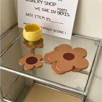 Sous-verres en bois en forme de fleur, personnalisables par sublimation, isolants thermiques pour boissons, tapis de tasse, vente chaude