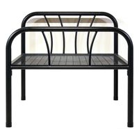 Cadre de lit en métal robuste avec support en maille, design à tubes ronds avec tête et pied de lit, lit plateforme durable