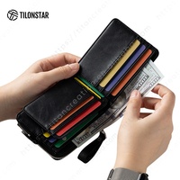 TILONSTAR TVW130, venta al por mayor, moda, monedero plegable, organizador de documentos para mujer, tarjetero, billetera RFID de lujo