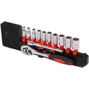 YWHWLX 12Pcs 1/4 In <b>Ratchet</b> <b>Socket</b> Wrench Set Chrome Vanadium Steel 4-13mm Industrial Grade Tools - Product Image 1