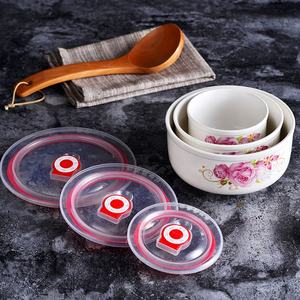 YCB14 - Ensemble de <span class=keywords><strong>3</strong></span> bols en céramique écologiques, hermétiques, avec couvercles, pour micro-ondes - Product Image 3