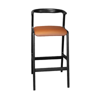 Chaise de bar nordique haute, meuble de comptoir, chaise en métal et velours, dossier luxueux, tabouret haut moderne en cuir pour cuisine