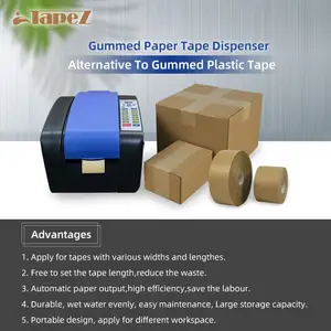TapeZ-dispensador automático de cinta de papel Kraft, embalaje de agua, engomado, en venta