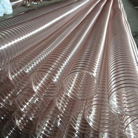 Tuyau spiralé en fil d'acier PU, flexible, corrugué, pour l'évacuation des gaz, la ventilation, l'économie d'énergie, anti-corrosion, haute extensibilité, tuyau anti-poussière PU de 100 mm