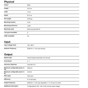 APC SURT3000XLICH 스마트 <span class=keywords><strong>UPS</strong></span> 3000VA <span class=keywords><strong>2100W</strong></span> 230V 랙마운트 <span class=keywords><strong>3KVA</strong></span> APC 랙 <span class=keywords><strong>UPS</strong></span> - Product Image 4