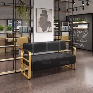 Muebles de Salón Dorados, Silla de Espera para Salón de Belleza y Barbería, Sofá de Espera de Alta Calidad - Product Image 2