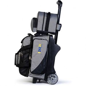 Sac de transport pour balles de bowling BSCI, 2 compartiments avec roulettes, séparateur rembourré pour 2 balles, compartiment pour chaussures - Product Image 1