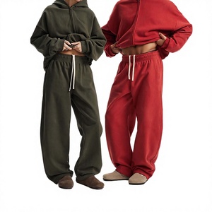 Pantalon de sport décontracté Y2K pour femme, coupe oversize ample, respirant, en molleton, taille élastique, jambe large, chaud, confortable, avec poches cargo plates, style Hip Hop - Product Image 2