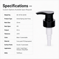 Pompe à lotion personnalisée écologique en gros 24/410 28/410 33/410 Distributeur à verrouillage rotatif haute performance pour shampoing, gel douche et cosmétiques