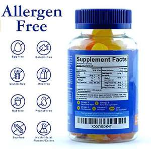 Supplément multivitamine gommeux pour enfants avec vitamine C,D,<span class=keywords><strong>E</strong></span>, Omega-3 (60 comptes) - Product Image 4