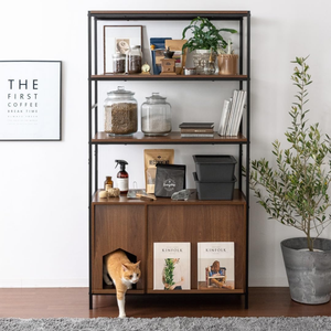 Étagère de rangement haute pour chats, meuble de rangement dissimulé pour salon, pour toilettes pour chats - Product Image 6