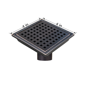 Hot Sale 304 Stainless Steel 4 Inch Square Shower <b>Drain</b> with Corrosion Resistant Removable Grate Cover Hair Catcher Floor <b>Drain</b> - Product Image 3