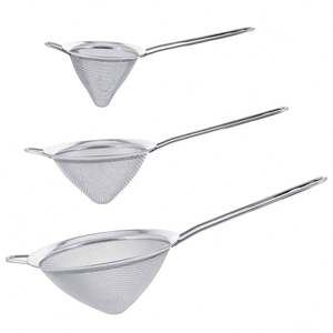 Juego de 3 Coladores Cónicos de Acero Inoxidable de Primera Calidad, Malla Extra Fina, para Colar, Escurrir y Filtrar Café - Product Image 1