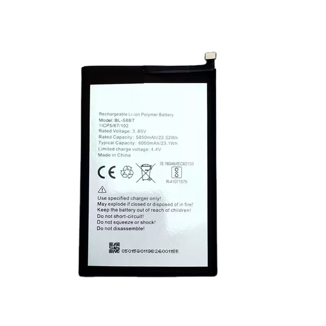 BL-58BT 6000mAh High Capacity Pouvoir 4 LC7 Pro Spark 3.85V Lithium Rechargeable OEM for Tecno Cell Phone Battery Mobile Use