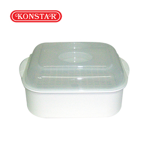 Square Plastic Microwave <b>Steamer</b> Box With Lid Household Food Steaming Container Vegetable Meat Cooking Storage Box - Product Image 1