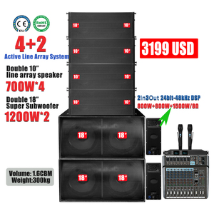 Sistema de Altavoces Line Array Profesional de 3 Vías con Doble Woofer de <span class=keywords><strong>10</strong></span> Pulgadas, Sistema de Sonido PA Activo para Conciertos, Bodas y Eventos al Aire Libre - Product Image 1