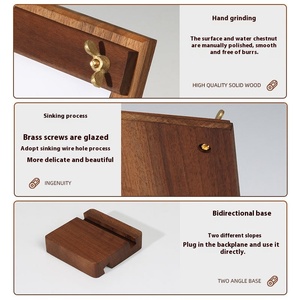 Soporte de menú A4 de madera de nogal macizo, tarjeta de exhibición de madera contrachapada económica de 220V, escritorio económico, composición tipográfica, suministros para restaurante de Hotel - Product Image 4