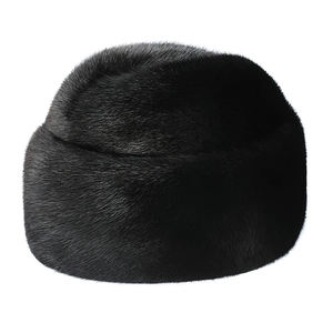 秋冬メンズ本革アビエイターハットフルミンクファー暖かい耳保護キャップスポーツパーティー用 - Product Image 2