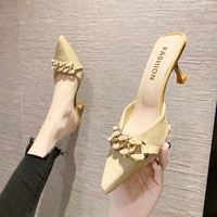 2025 Tendance Été Demi-Mules à Talons Aiguilles Nouveauté Style Féerique pour Femmes Extérieur