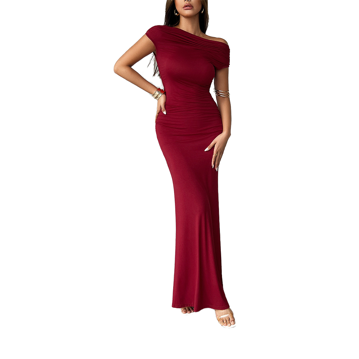 maxi pink lace dress Women's All The Right Reasons Dusty Pink Satin Lace Trim Maxi Dress | Size: L
