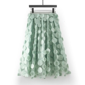 Jupes en tulle à pois au design 3D rétro gothique pour femmes, collection Printemps-Été 2026, taille haute élastique, longueur midi, style <span class=keywords><strong>tutu</strong></span> - Product Image 5