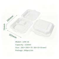 Boîte alimentaire jetable carrée à couvercle articulé, style américain, série Best Guard, en MFPP, avec compartiments, en carton, pour plats à emporter
