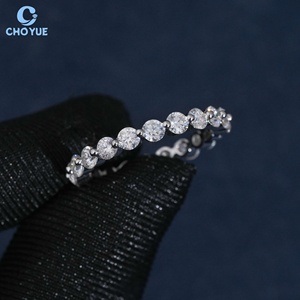 Anillo de Moissanita con Corte Brillante, Plata de Ley 925, Joyería Hip Hop, Anillo de Eternidad con Diamantes de Moissanita para Boda - Product Image 3