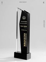 Souvenir de récompense de la réunion annuelle des employés de l'entreprise de technologie d'entreprise haut de gamme personnalisé trophée de cristal créatif
