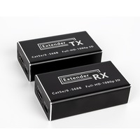 Transmetteur de signal vidéo haute définition Hardrock Metal 60m Single pour Extender RJ45 Noir