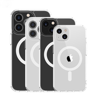 Étui de téléphone magnétique d'origine pour iPhone 14 Pro Max, étui de luxe transparent antichoc pour iPhone 14 15 Promax