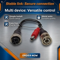 Kabel Adaptor Konektor AV Kamera CCTV Kelas Penerbangan M12 4Pin Female ke Aviation Grade HYF BNC
