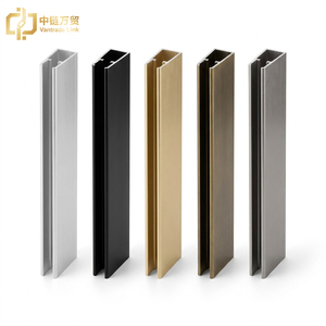 Profilé de porte en verre noir en aluminium en forme de G, épaisseur 1,8 mm, extrusion brute pour porte battante - Vente en gros - Product Image 2