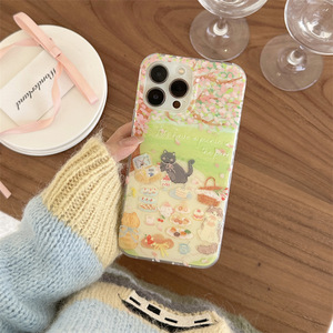 Funda para Teléfono con Diseño de Gato en Picnic de Primavera, Pintura al Óleo, para iPhone 17 Pro Max 16 15 14, Doble Capa, para Mujer - Product Image 4